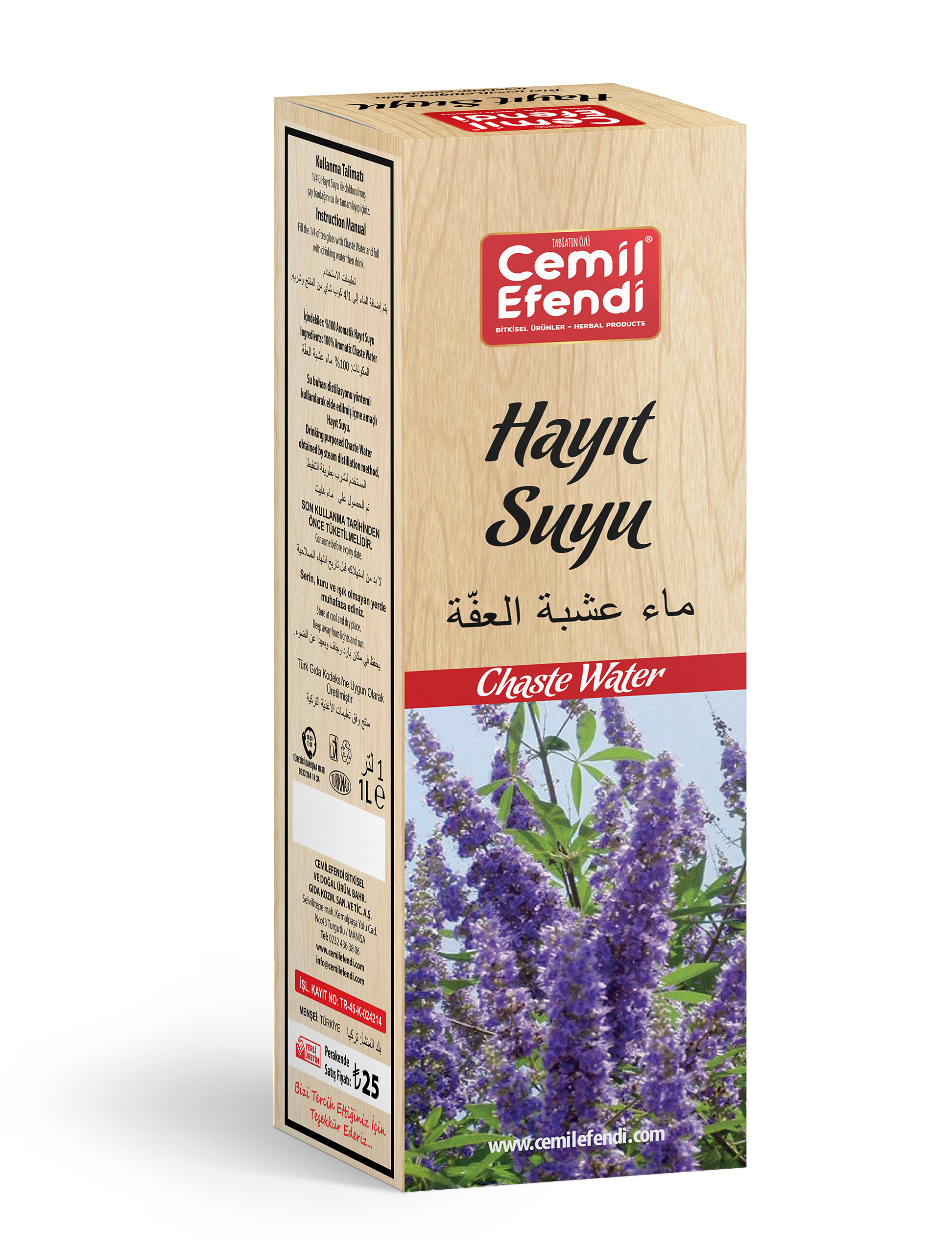 Monnikspeper Water (Hayit Suyu) 1L - Natuurlijk Chaste Hydrolaat
